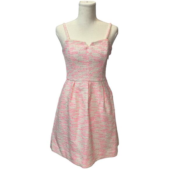 Anthropologie Moulinette Soeurs Pink Tweed Dress Women’s 0 Barbiecore Coquette - Picture 3 of 16